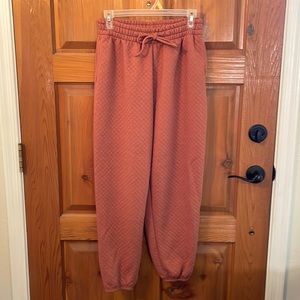 Hollister super cozy sweat pants, size L, terra cota burnt orange color.